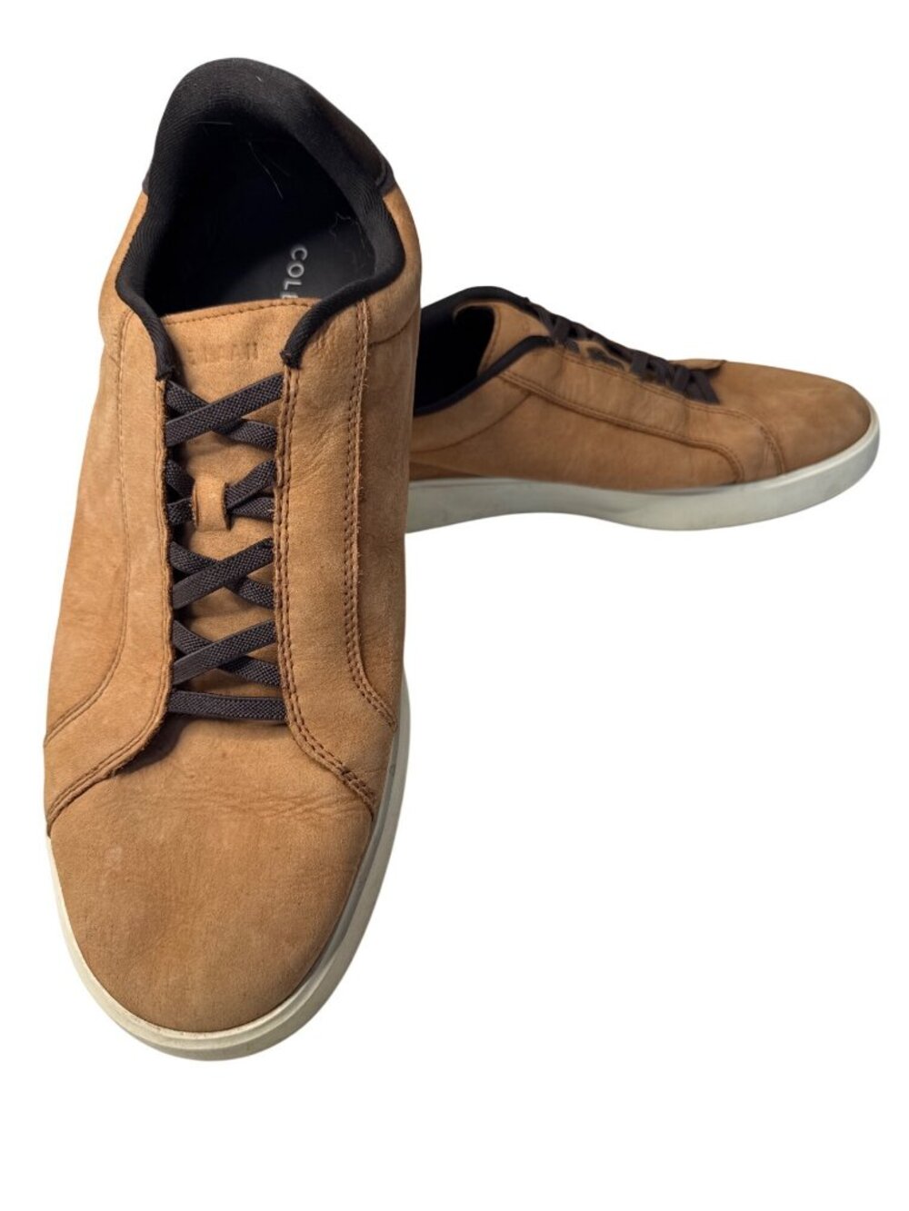 Cole Haan Mens Grand Crosscourt Daily Lace-To-Toe Sneakers Tan Suede Size 12